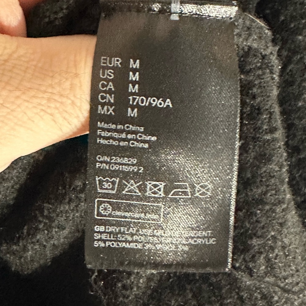 Kangol x H&M Black Oversized Mock Neck Logo Sweater M - Picture 6 of 7
